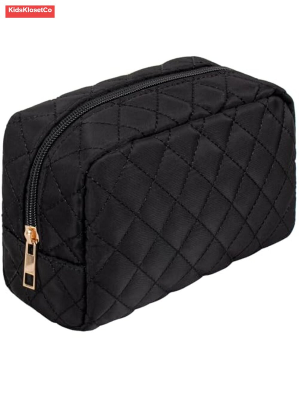 Quilted Travel Makeup Bag Water-Resistant Cosmetic Organizer Zipper Pouch